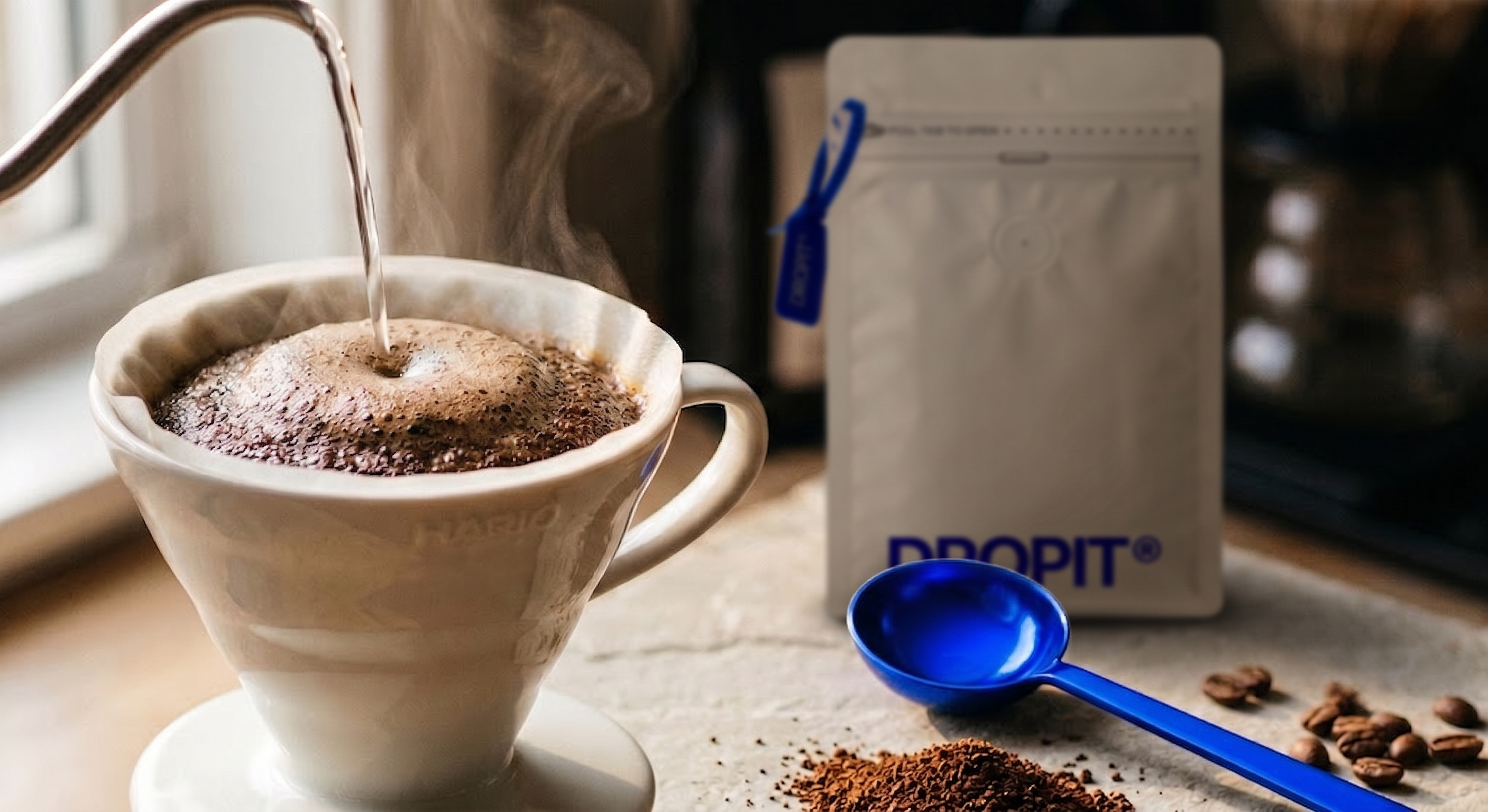 Café coado em Hario V60